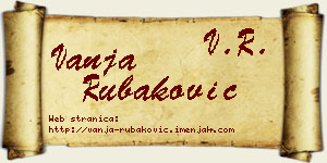 Vanja Rubaković vizit kartica
